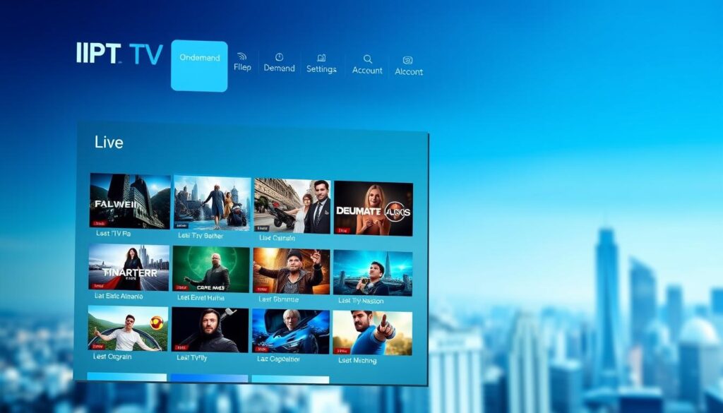 IPTV streaming platform interface