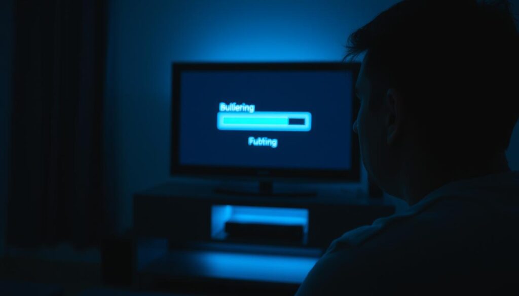 Person experiencing buffering issues while trying to watch IPTV content