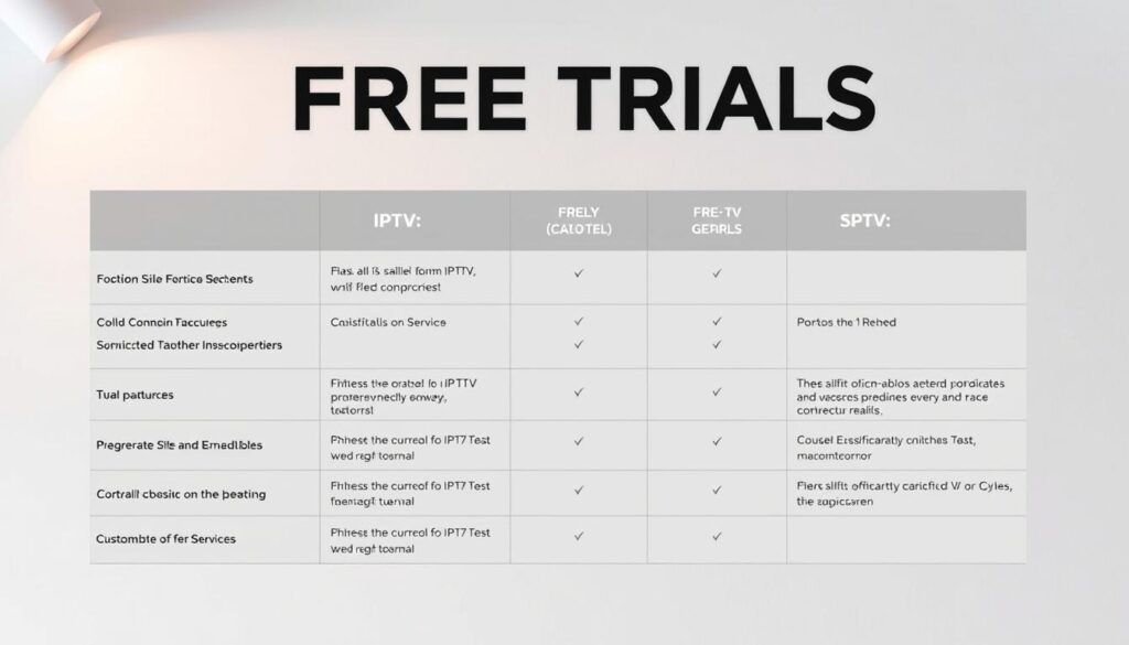 IPTV Free Trial Comparison