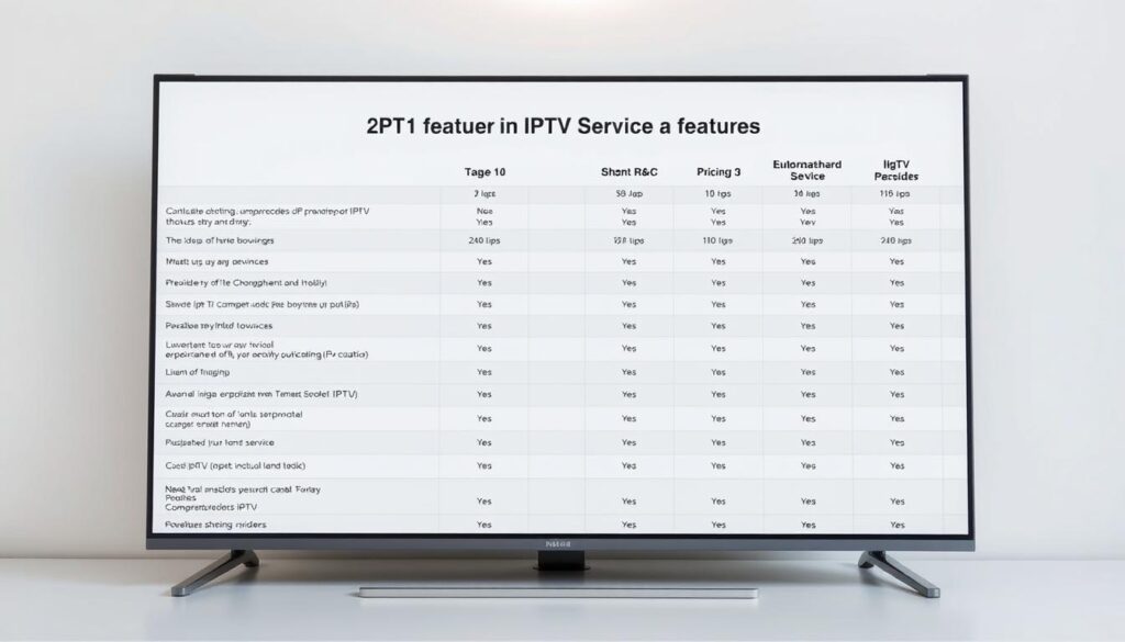 IPTV Providers Comparison Chart