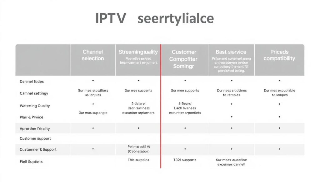IPTV Service Features Comparison