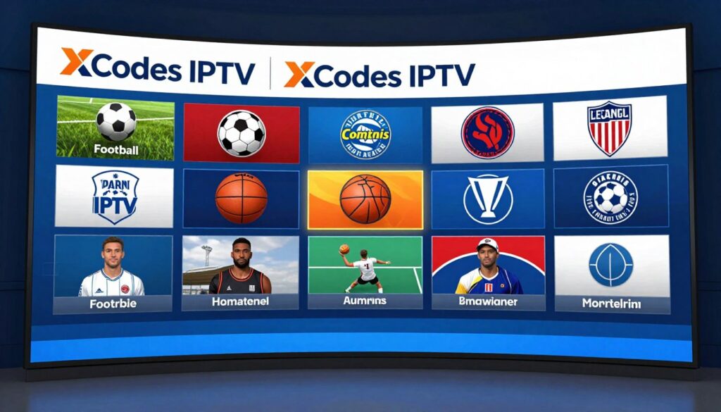 Generate an image representing XCodes IPTV's sports channel lineup Generate an image representing XCodes IPTV's sports channel lineup