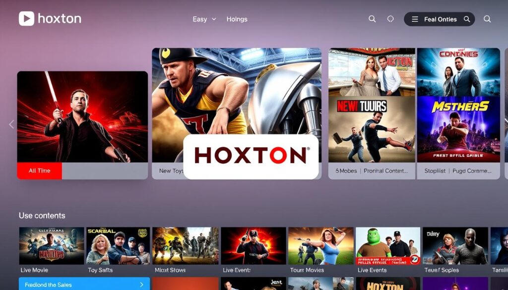 An image representing Hoxtoon IPTV's interface and content An image representing Hoxtoon IPTV's interface and content