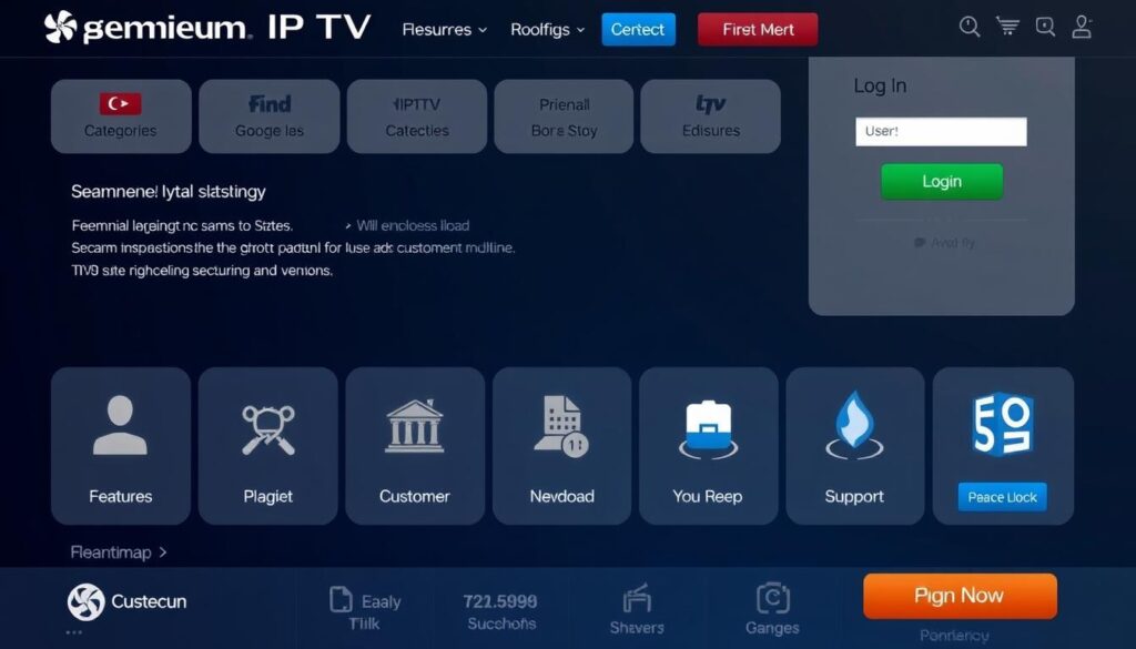 Generate an image for Premium IPTV Streaming Service interface Generate an image for Premium IPTV Streaming Service interface