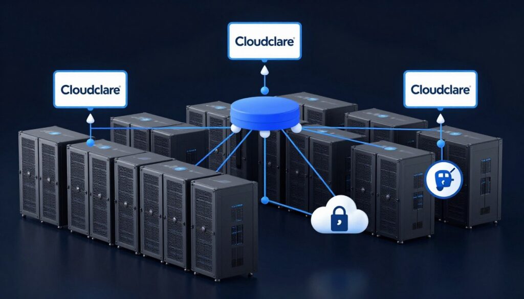 Generate an image of Cloudflare's network infrastructure Generate an image of Cloudflare's network infrastructure
