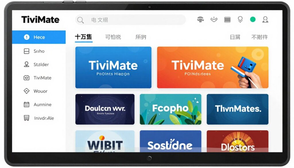 Generate an image of TiviMate interface on an Android device Generate an image of TiviMate interface on an Android device