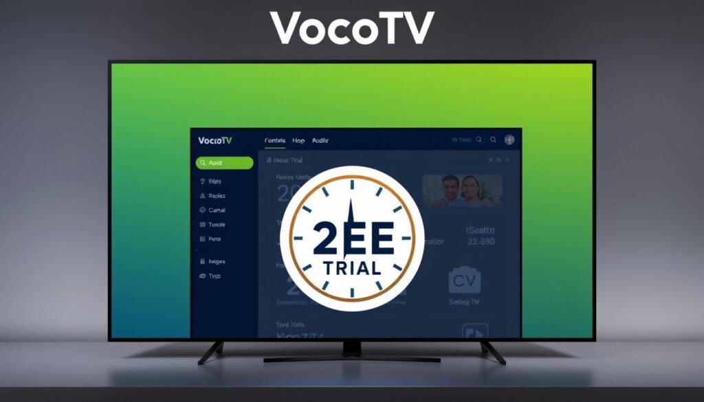 Generate an image of VocoTV's reseller panel highlighting its 24-hour free trial feature. Generate an image of VocoTV's reseller panel highlighting its 24-hour free trial feature.
