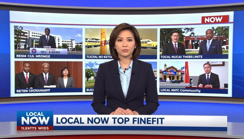 Generate an image of a Local Now channel displaying regional content Generate an image of a Local Now channel displaying regional content
