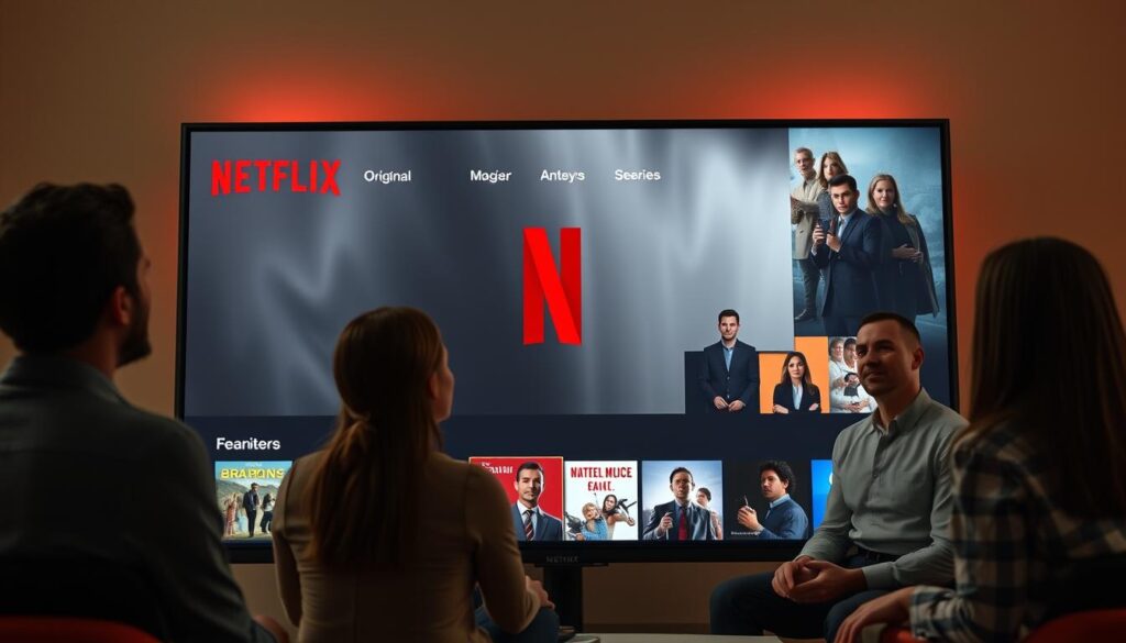 Generate an image of a Netflix interface showing original content Generate an image of a Netflix interface showing original content