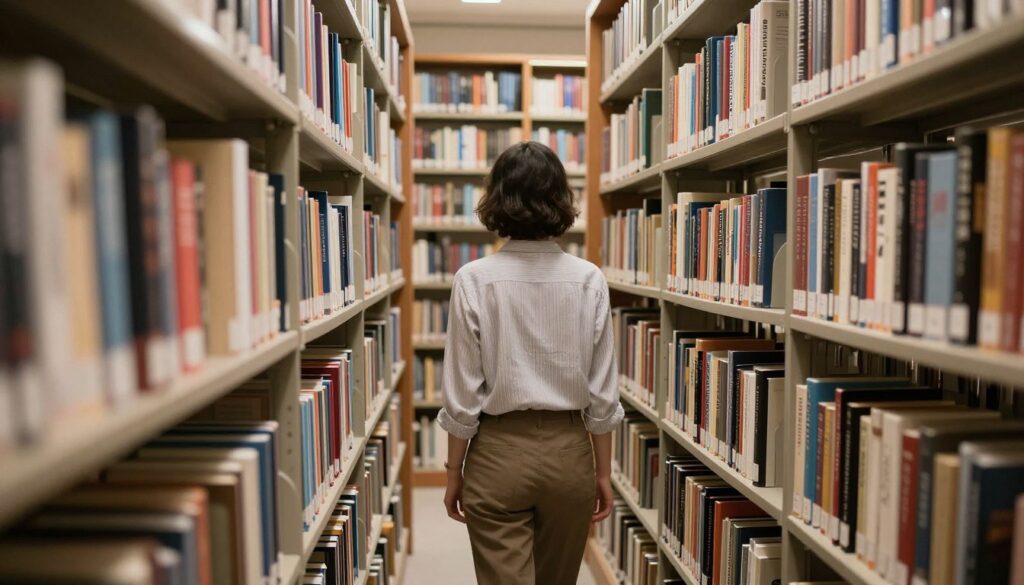 Generate an image of a person accessing a vast library of VOD titles. Generate an image of a person accessing a vast library of VOD titles.