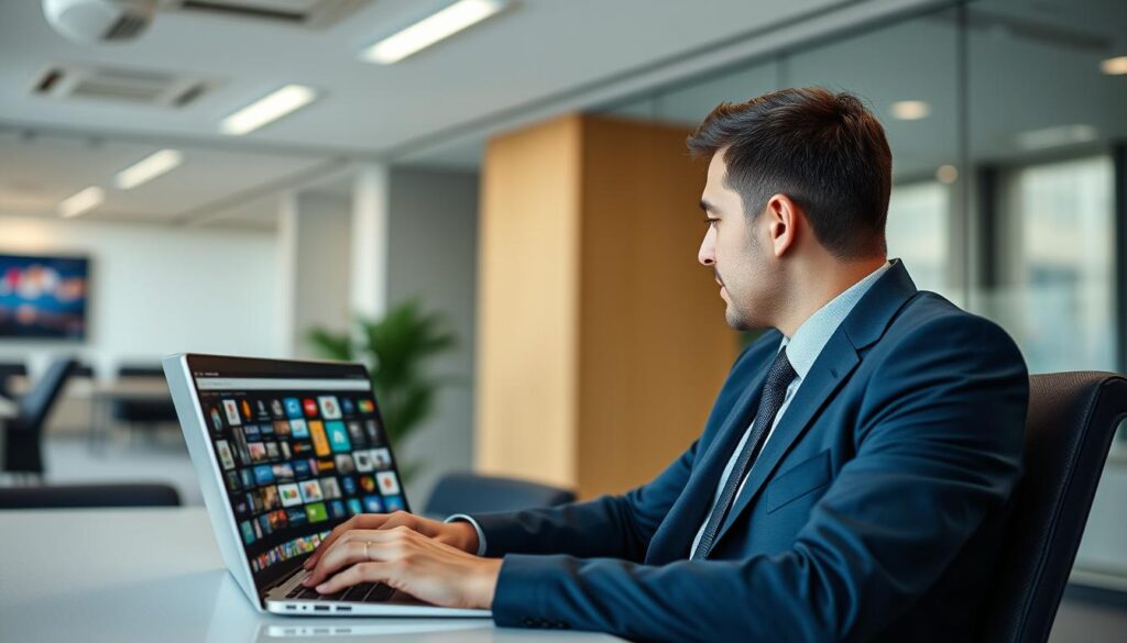 Generate an image of a person accessing global channels through Bunnystream IPTV. Generate an image of a person accessing global channels through Bunnystream IPTV.