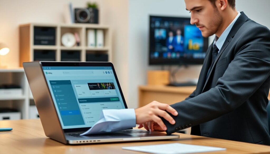 Generate an image of a person customizing their IPTV subscription packages. Generate an image of a person customizing their IPTV subscription packages.