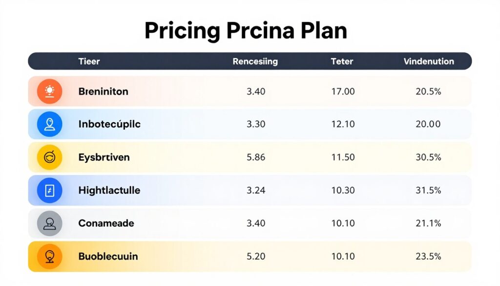 Generate an image of a pricing plan comparison chart Generate an image of a pricing plan comparison chart