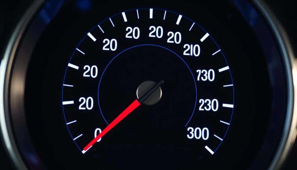 Generate an image of a speedometer showing fast channel loading times Generate an image of a speedometer showing fast channel loading times