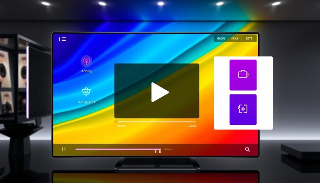 Generate an image of the IPTV Easy Purple Player interface showcasing its intuitive design and features. Generate an image of the IPTV Easy Purple Player interface showcasing its intuitive design and features.