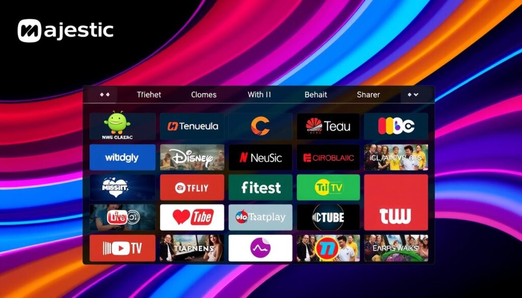 Generate an image of the Majestic IPTV channel guide. Generate an image of the Majestic IPTV channel guide.