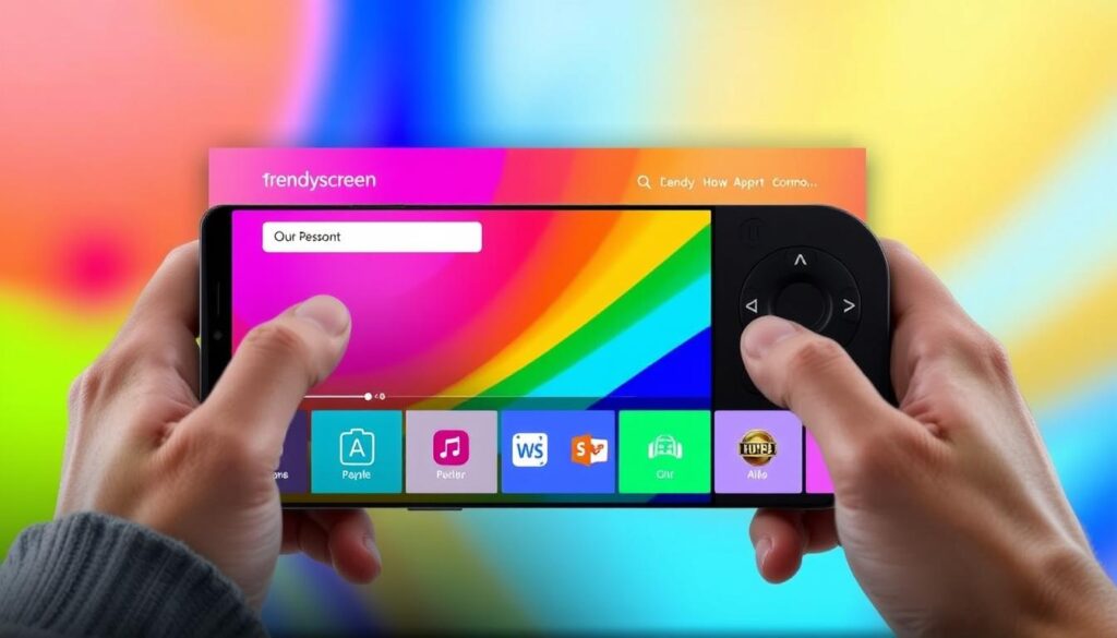 Generate an image of the Trendyscreen interface on a Firestick. Generate an image of the Trendyscreen interface on a Firestick.