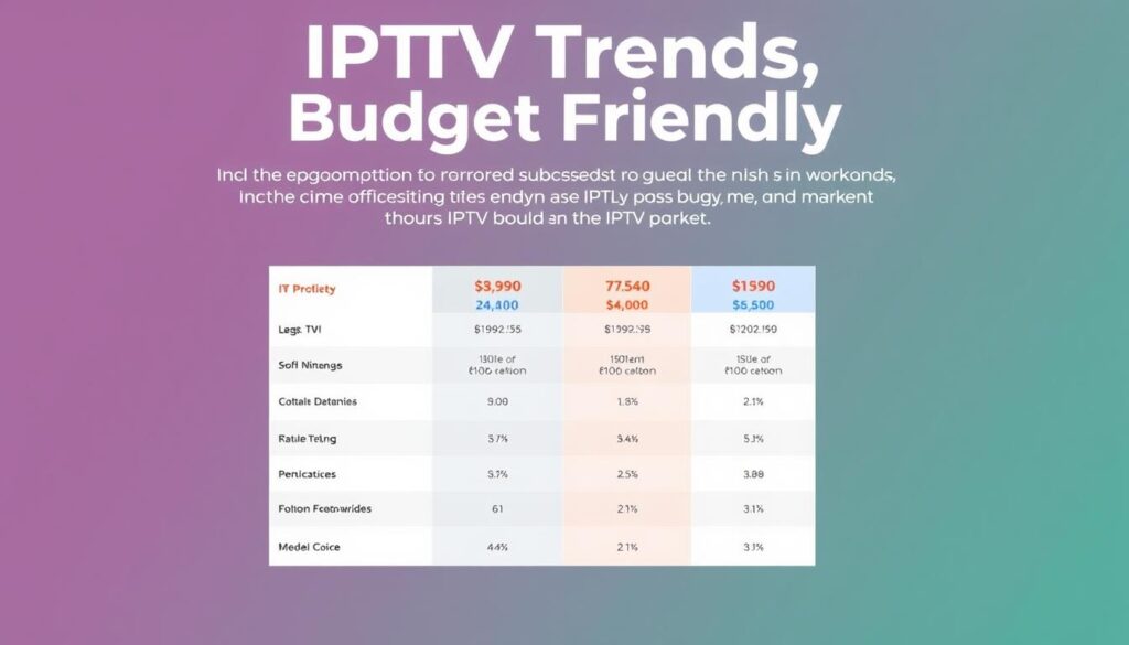 Generate an image representing IPTV Trends' budget-friendly approach, perhaps with a price comparison chart. Generate an image representing IPTV Trends' budget-friendly approach, perhaps with a price comparison chart.