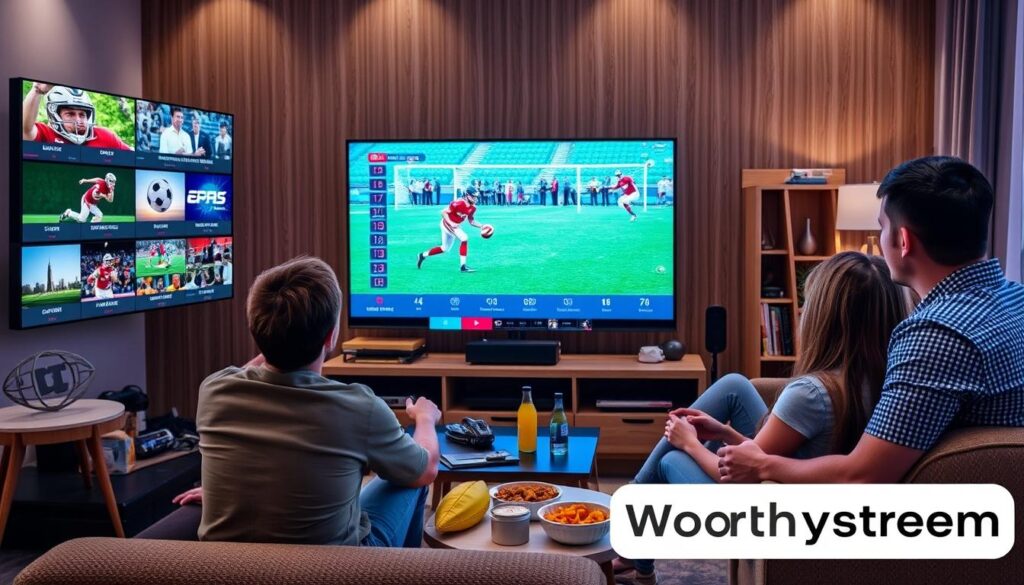 Generate an image representing Worthystream's IPTV sports package Generate an image representing Worthystream's IPTV sports package