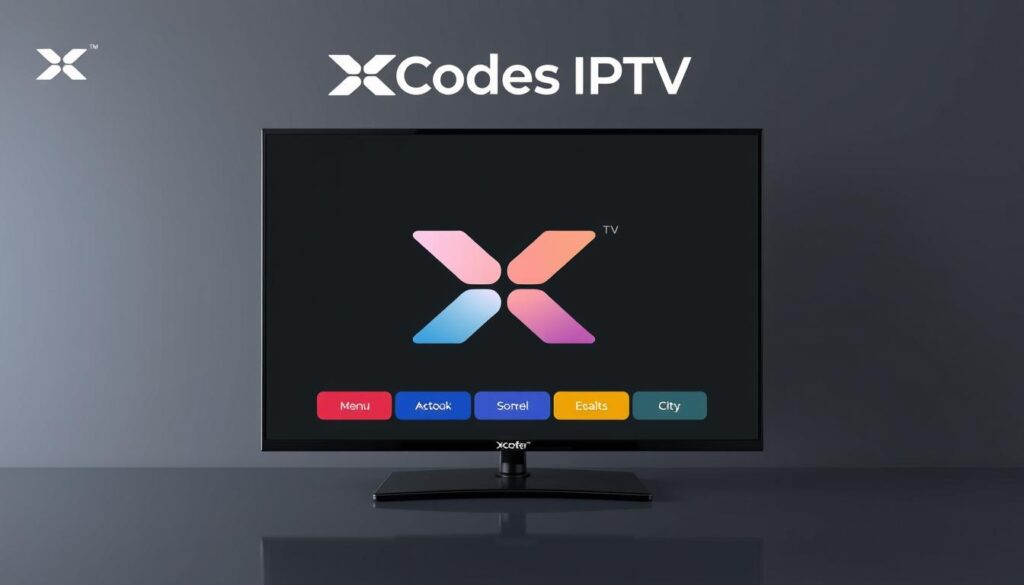 Generate an image representing XCodes IPTV's interface or logo. Generate an image representing XCodes IPTV's interface or logo.