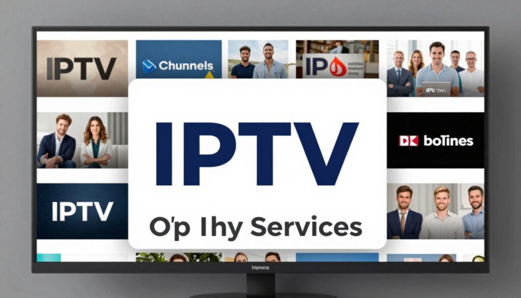Generate an image representing the key features of IPTV services, including channel selection, video quality, and customer support. Generate an image representing the key features of IPTV services, including channel selection, video quality, and customer support.