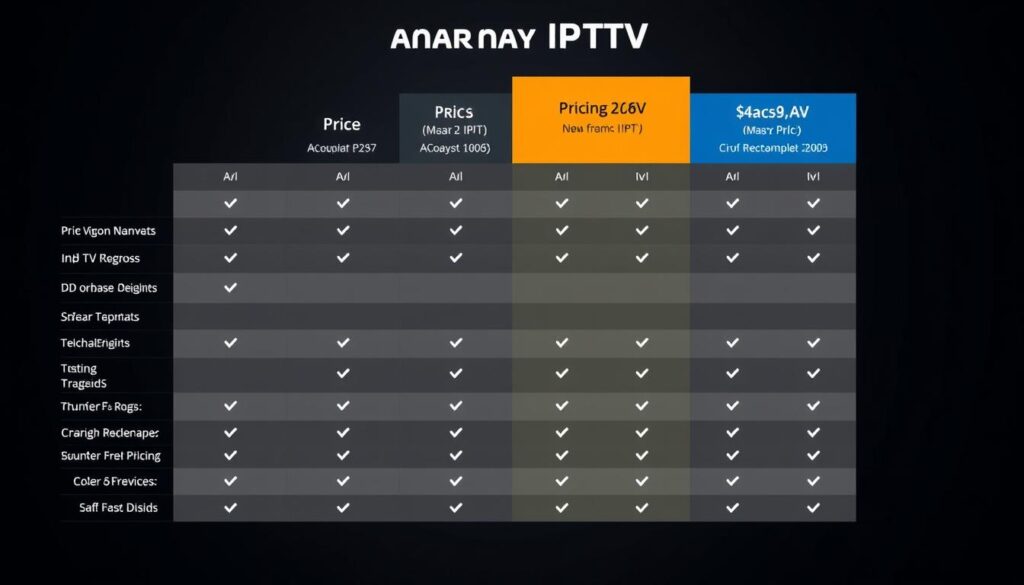 Image of Aroma IPTV pricing plans comparison chart Image of Aroma IPTV pricing plans comparison chart