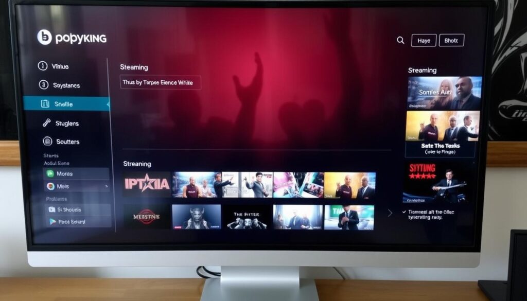 Image of IPTV King interface on a screen Image of IPTV King interface on a screen
