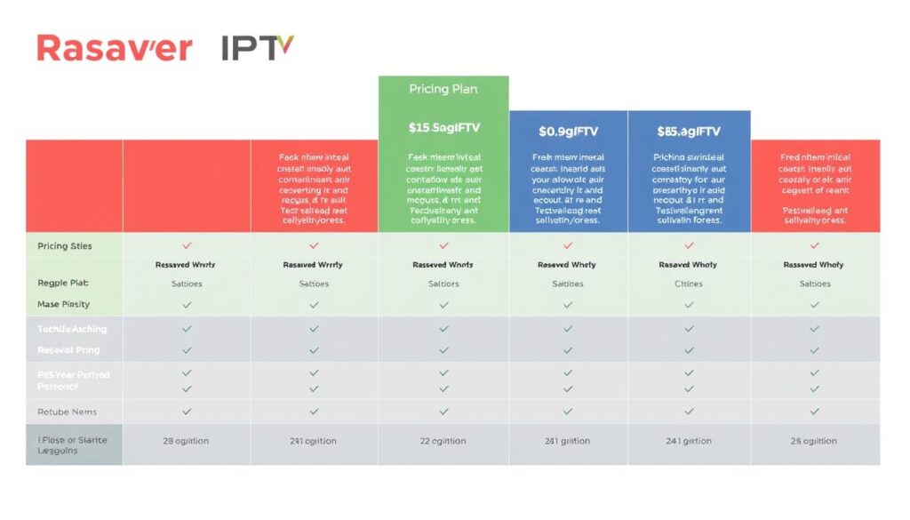 Image of Rasaver IPTV pricing plans comparison chart Image of Rasaver IPTV pricing plans comparison chart