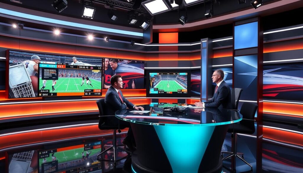 Image of TSN or Sportsnet broadcast Image of TSN or Sportsnet broadcast