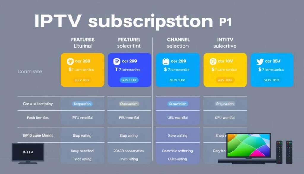 Image of various IPTV subscription plans comparison Image of various IPTV subscription plans comparison