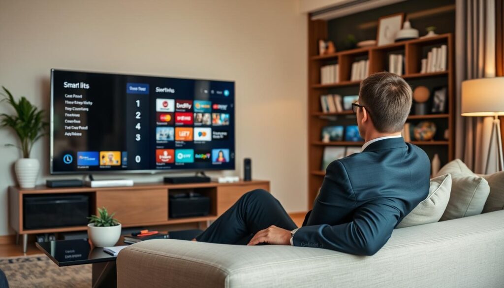 An image depicting a person customizing their channel list on a smart TV. An image depicting a person customizing their channel list on a smart TV.