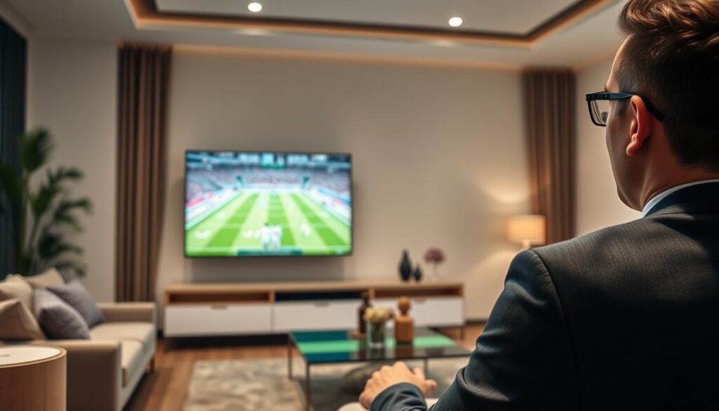 An image of a person watching a live sports event on IPTVtune An image of a person watching a live sports event on IPTVtune