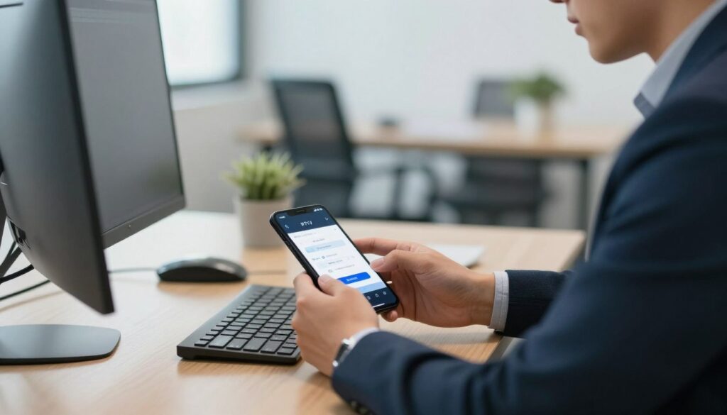 Create an image of a person setting up an IPTV Smarters account on a computer or mobile device Create an image of a person setting up an IPTV Smarters account on a computer or mobile device