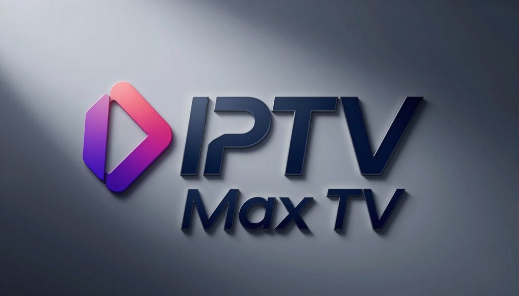 Generate an image of IPTV Max TV's logo with a sleek, modern design. Generate an image of IPTV Max TV's logo with a sleek, modern design.