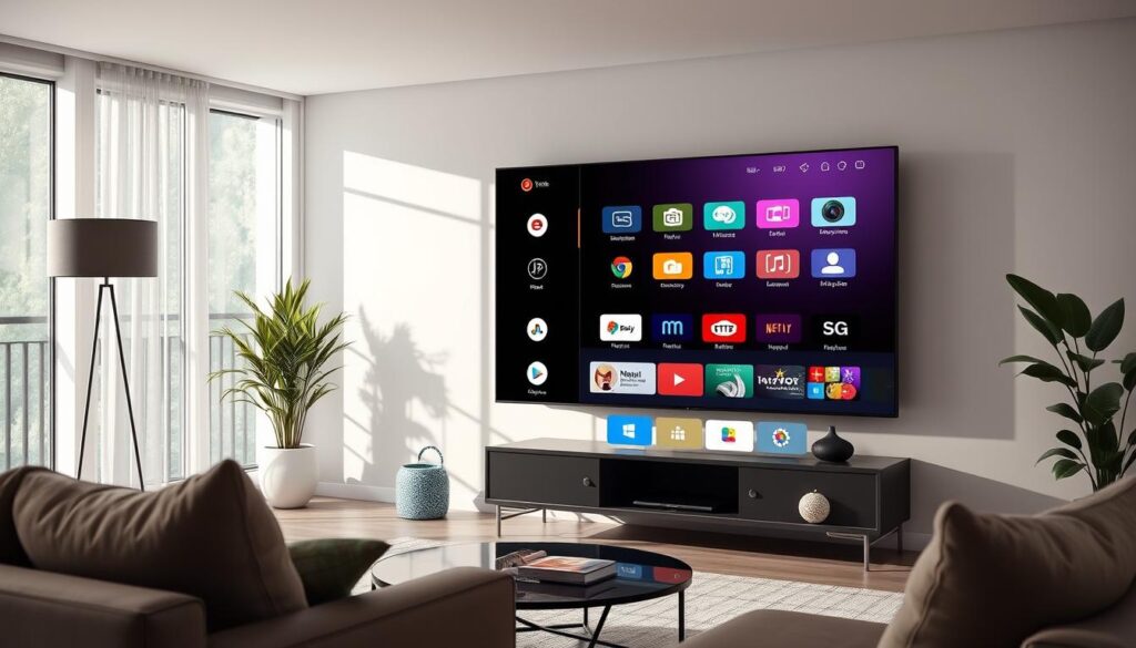 Generate an image of TiVistation's interface on a TV screen Generate an image of TiVistation's interface on a TV screen