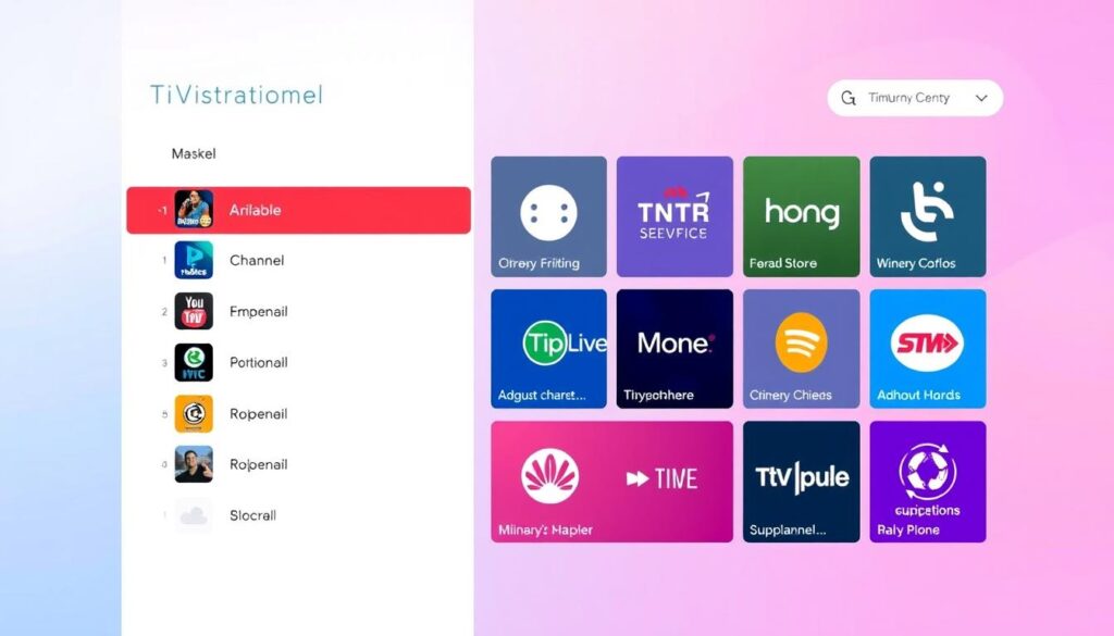 Generate an image of TiVistation's main screen showcasing its available channels. Generate an image of TiVistation's main screen showcasing its available channels.