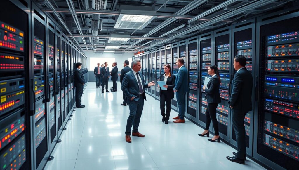 Generate an image of a data center for IPTV hosting Generate an image of a data center for IPTV hosting