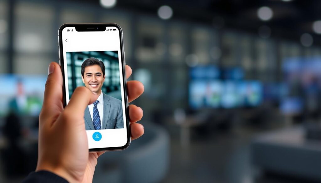 Generate an image of a person accessing IPTV-Org on their móvil device. Generate an image of a person accessing IPTV-Org on their móvil device.