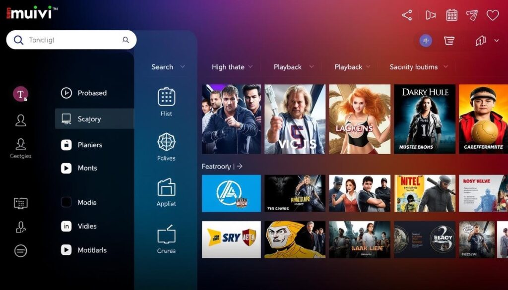 Generate an image of the Muvi One IPTV platform interface. Generate an image of the Muvi One IPTV platform interface.