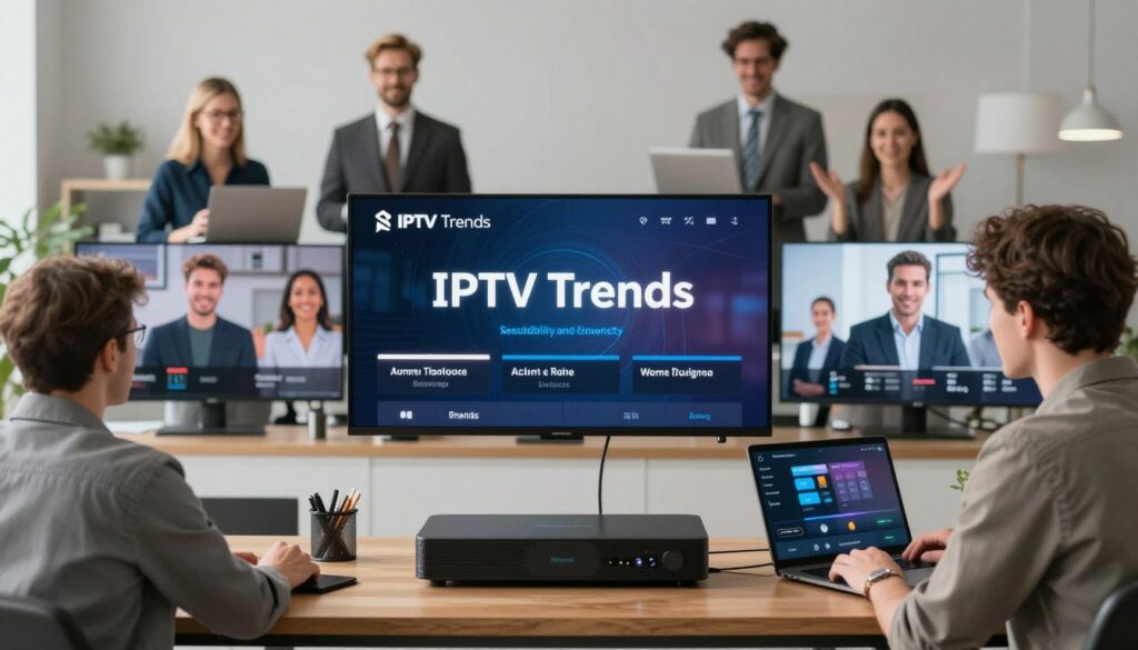 Generate an image representing IPTV Trends' reliability and quality. Generate an image representing IPTV Trends' reliability and quality.