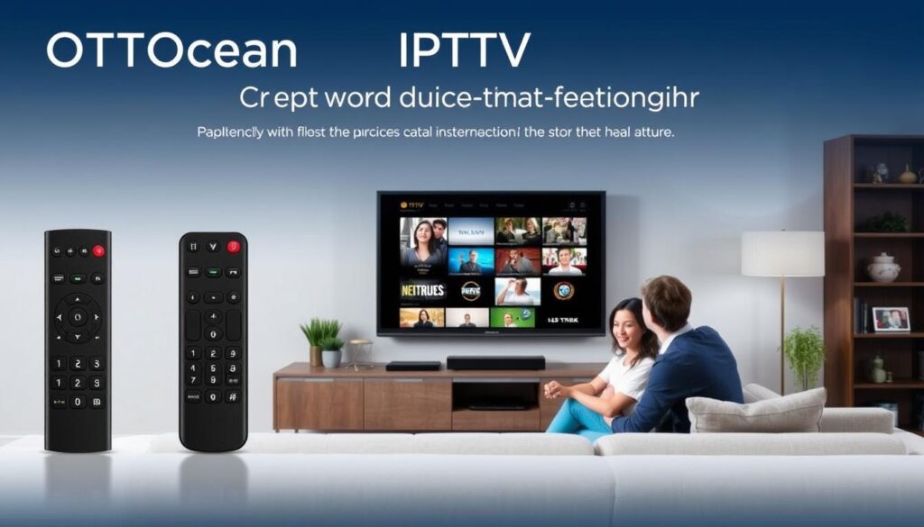 Generate an image representing OTTOcean's IPTV service with DVR features. Generate an image representing OTTOcean's IPTV service with DVR features.