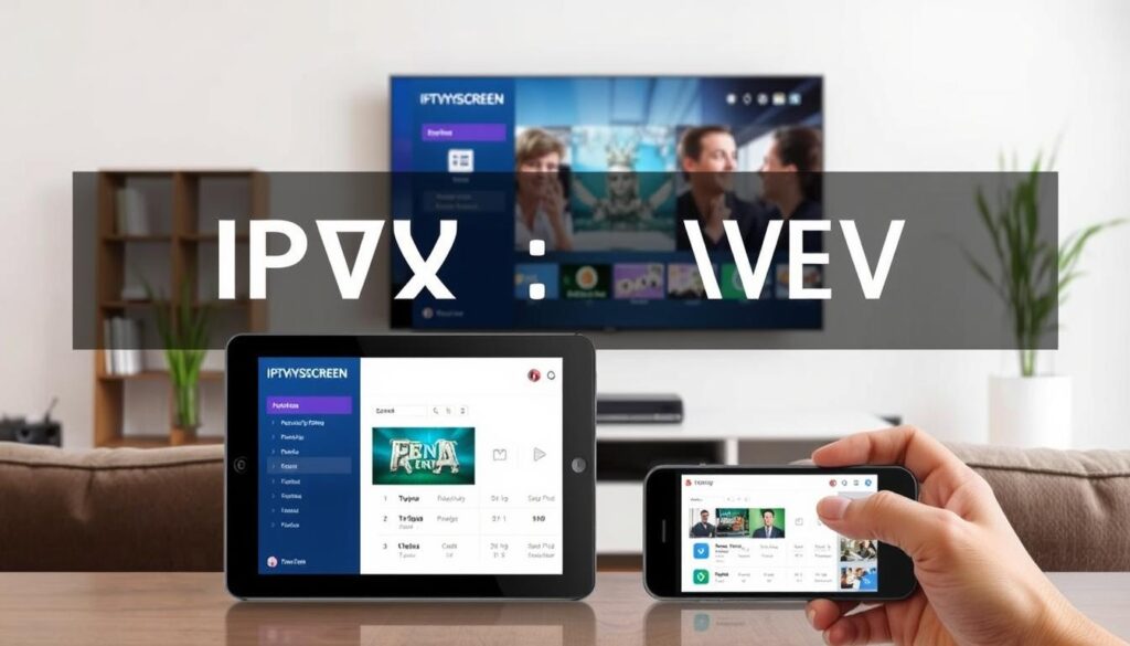 Generate an image representing TrendyScreen's IPTV service with DVR features. Generate an image representing TrendyScreen's IPTV service with DVR features.