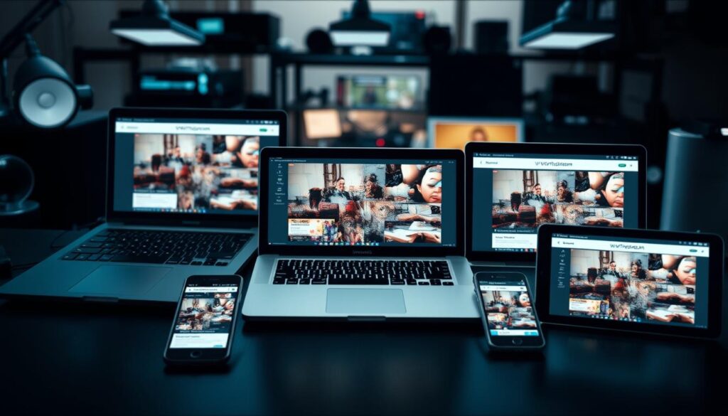 Generate an image representing Worthystream's compatibility with various devices Generate an image representing Worthystream's compatibility with various devices