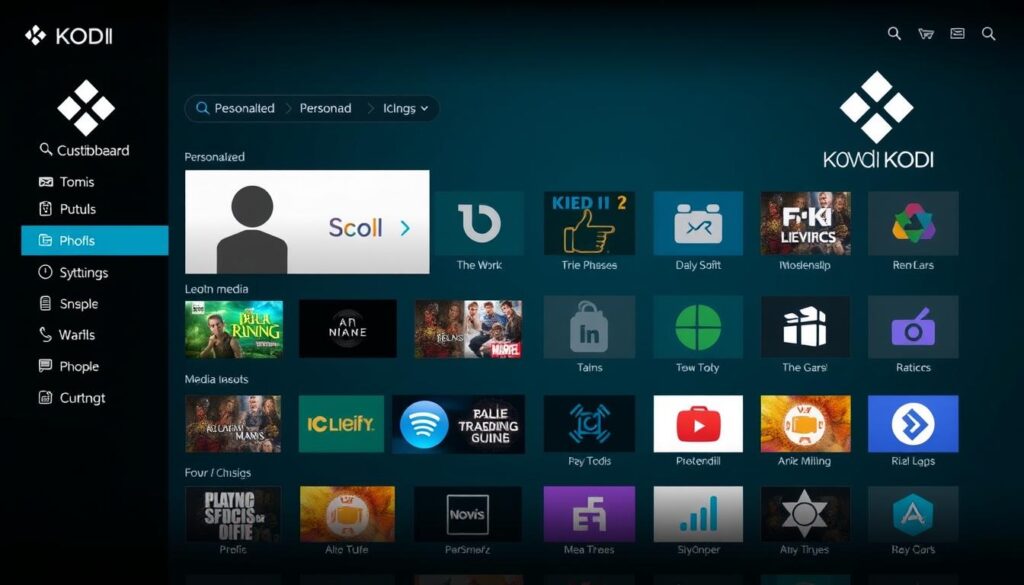 Image of Kodi's customizable interface Image of Kodi's customizable interface