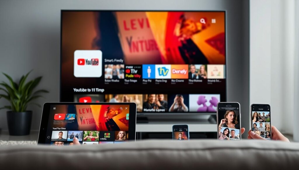 Image of YouTube TV interface on multiple devices Image of YouTube TV interface on multiple devices