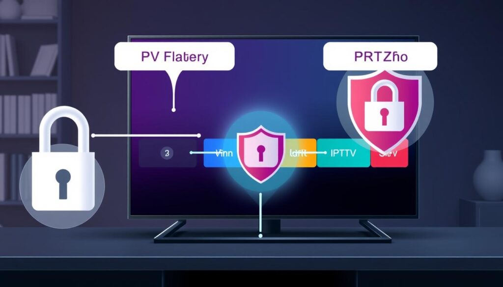 Image of a VPN protecting IPTV streaming on a device Image of a VPN protecting IPTV streaming on a device