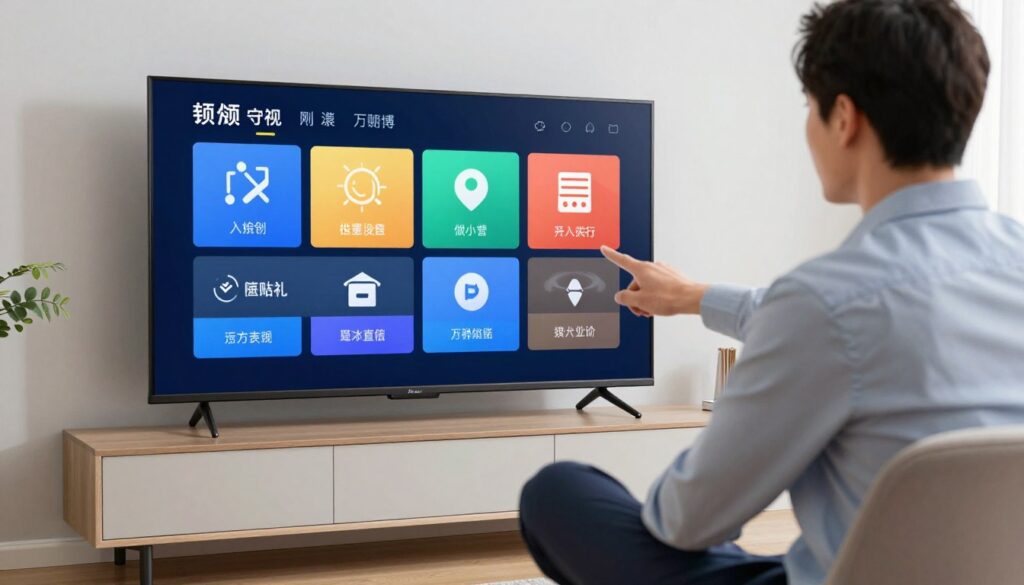 Image of a person selecting channels on their Smart TV Image of a person selecting channels on their Smart TV