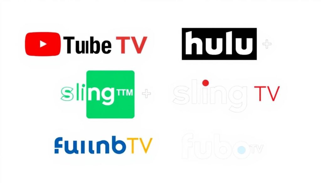 Image of various legal streaming services logos including YouTube TV, Hulu + Live TV, Sling TV, and fuboTV Image of various legal streaming services logos including YouTube TV, Hulu + Live TV, Sling TV, and fuboTV
