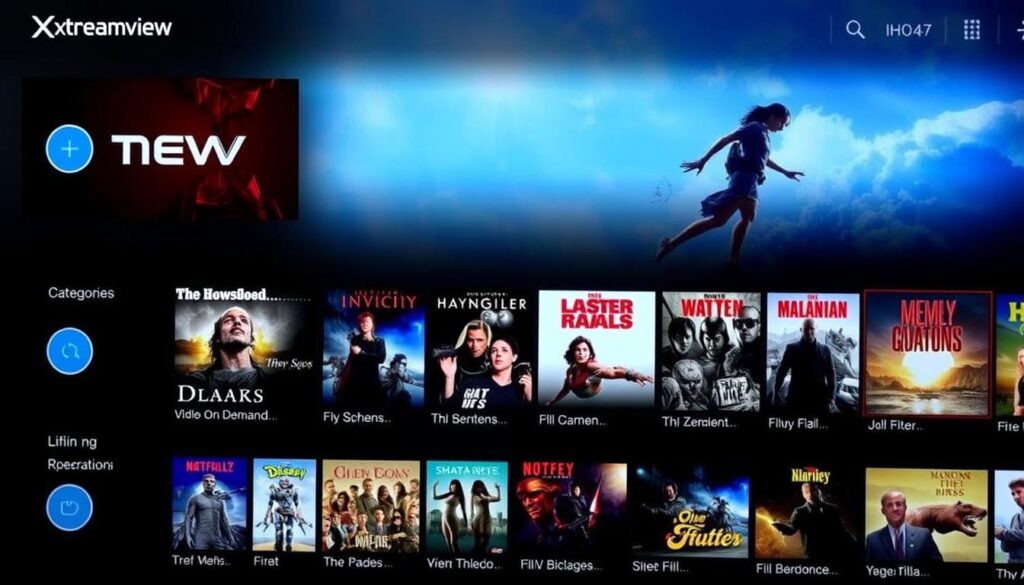 XtreamView IPTV interface showcasing its vast VOD library XtreamView IPTV interface showcasing its vast VOD library