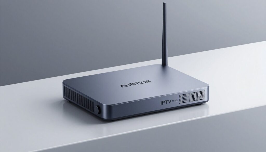 An IPTV set-top box on display from a Taiwanese provider. An IPTV set-top box on display from a Taiwanese provider.